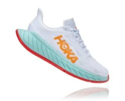 HOKA CARBON X 2 WHITE BLAZING ORANGE Chaussures De Running