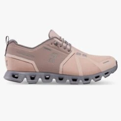 ON RUNNING CLOUD 5 WATERPROOF ROSE ET FOSSIL Chaussures étanche
