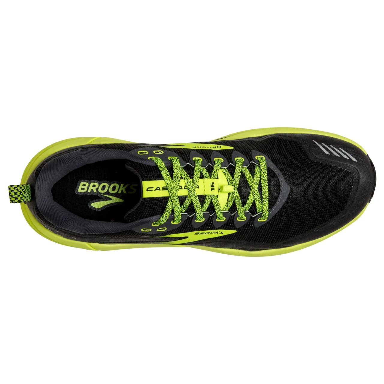 BROOKS CASCADIA 16 NOIRE ET JAUNE Chaussures De Trail 6 BROOKS CASCADIA 16 NOIRE ET JAUNE Chaussures De Trail â Image 4