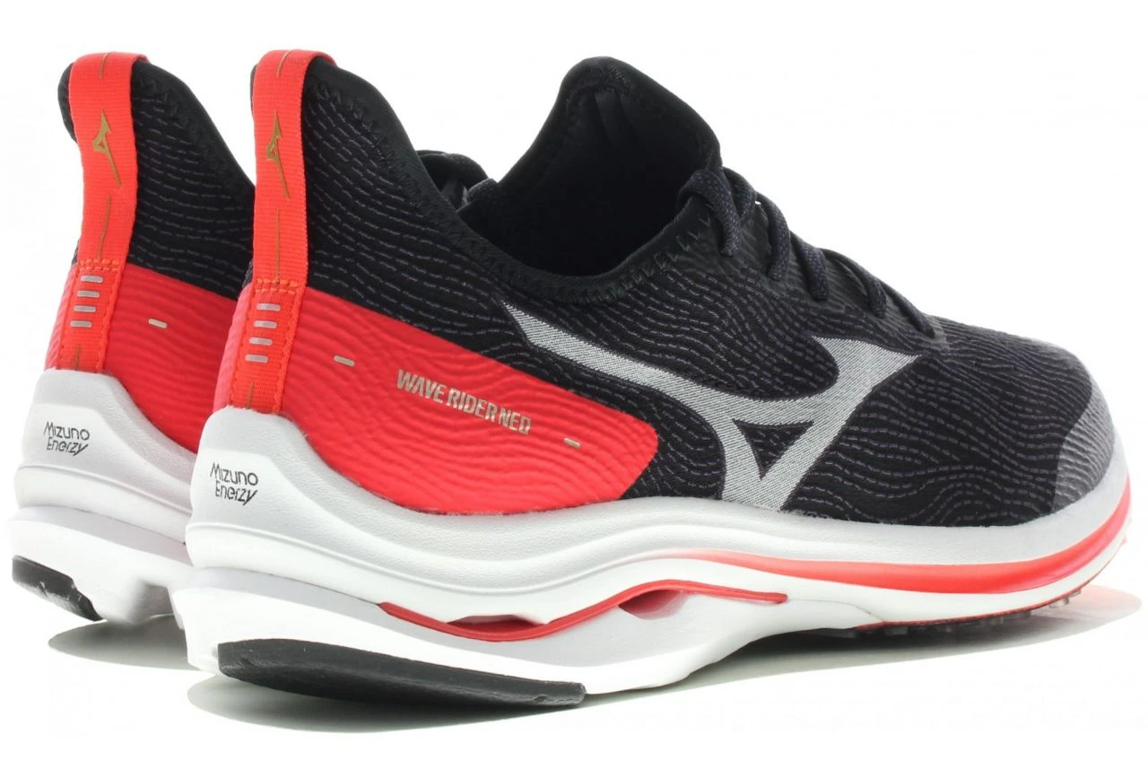MIZUNO WAVE RIDER NEO W NOIRE ET ROUGE Chaussures De Running – Image 5